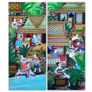 Bangkok Painting Country Art Thai Water Festival