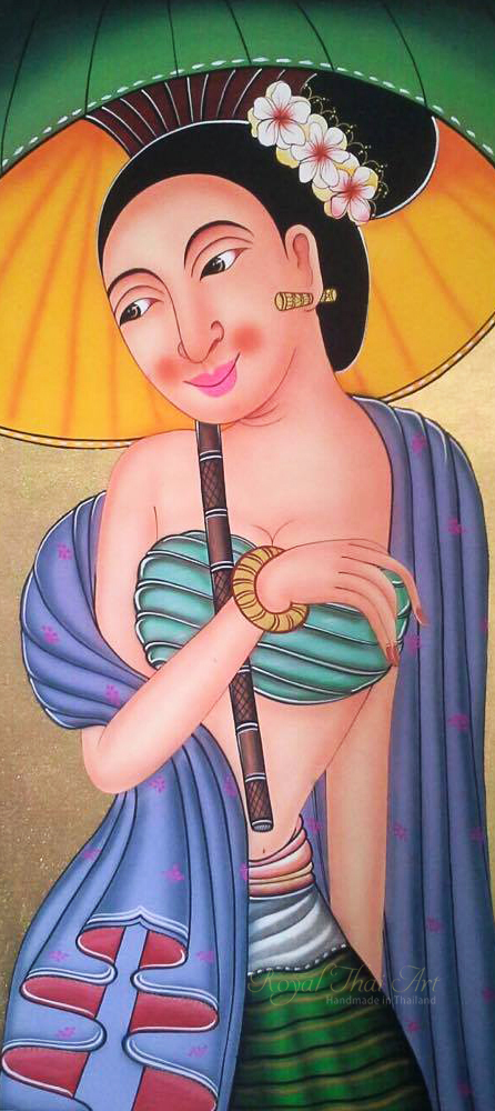 Bangkok Painting Famous Woman Painting Ancient Thai Lady