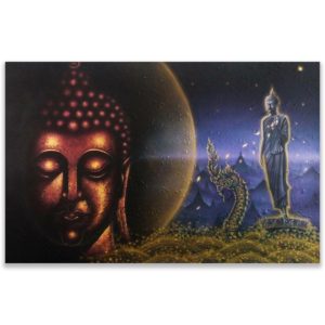 Bangkok Painting Gautama Buddha and Phaya Naga Painting
