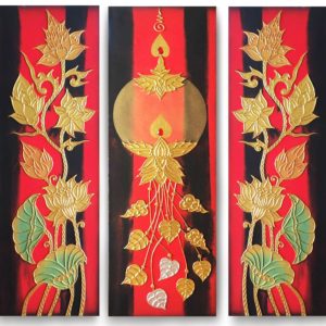 Bangkok Painting Lotus Canvas Painting Thai Art