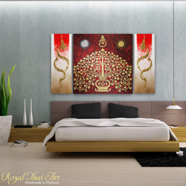 Bangkok Painting Oriental Bodhi Tree Art