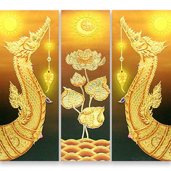 Bangkok Painting Thai Royal Barge Suphannahong Painting
